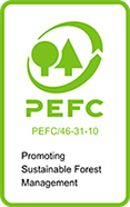 Logo PEFC avec des arbres verts et le code de certification PEFC/09-31-101.